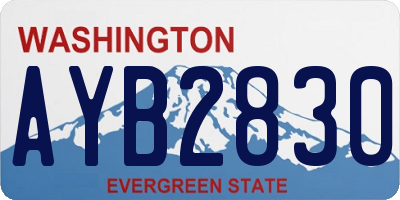 WA license plate AYB2830