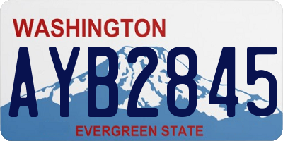 WA license plate AYB2845