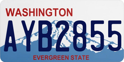 WA license plate AYB2855