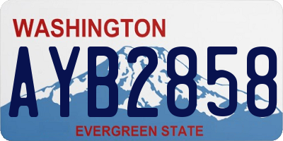 WA license plate AYB2858