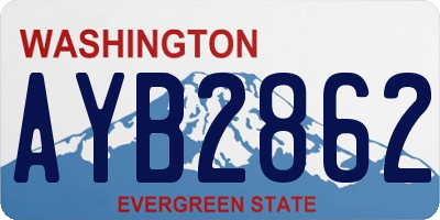 WA license plate AYB2862