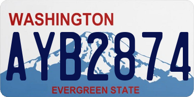 WA license plate AYB2874