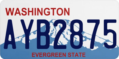 WA license plate AYB2875