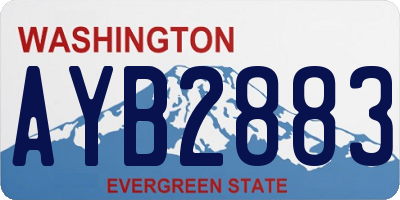 WA license plate AYB2883