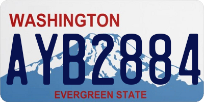 WA license plate AYB2884