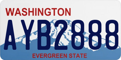 WA license plate AYB2888