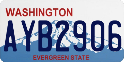 WA license plate AYB2906