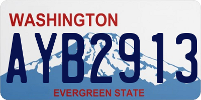 WA license plate AYB2913