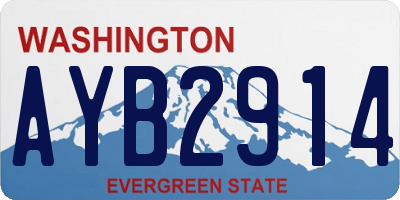 WA license plate AYB2914