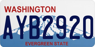 WA license plate AYB2920
