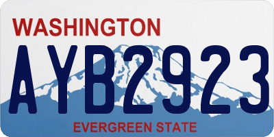 WA license plate AYB2923