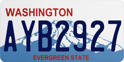WA license plate AYB2927