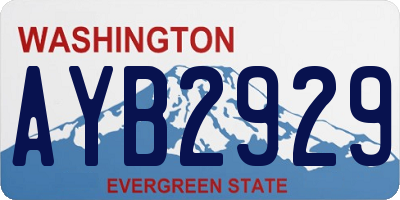 WA license plate AYB2929