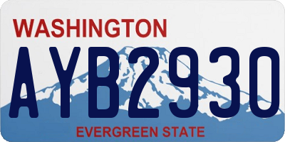 WA license plate AYB2930