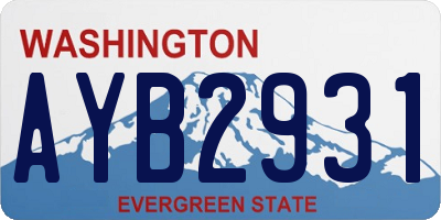 WA license plate AYB2931