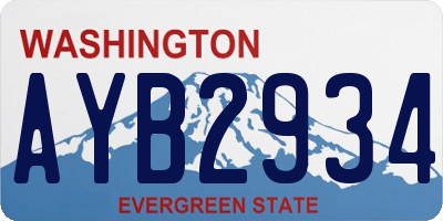 WA license plate AYB2934