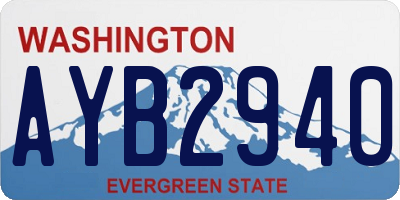 WA license plate AYB2940