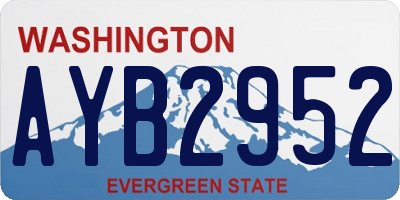 WA license plate AYB2952