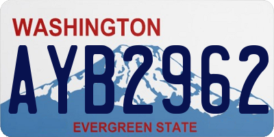 WA license plate AYB2962