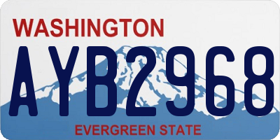 WA license plate AYB2968