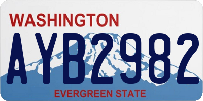 WA license plate AYB2982