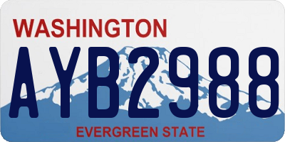 WA license plate AYB2988