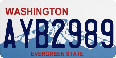 WA license plate AYB2989