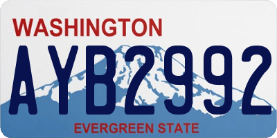 WA license plate AYB2992