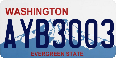 WA license plate AYB3003