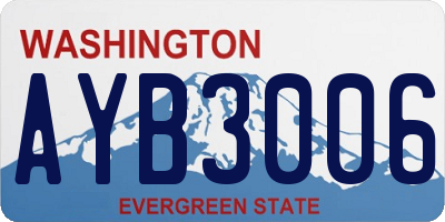 WA license plate AYB3006