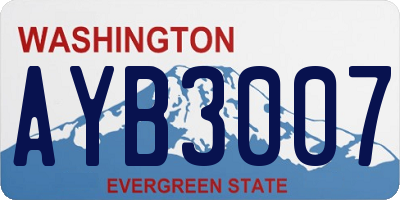 WA license plate AYB3007