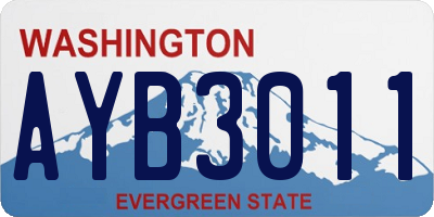 WA license plate AYB3011
