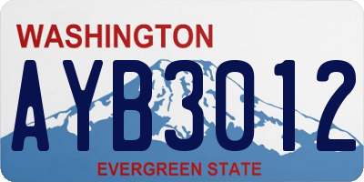 WA license plate AYB3012