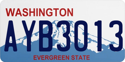 WA license plate AYB3013