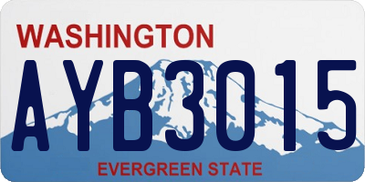 WA license plate AYB3015