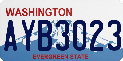 WA license plate AYB3023