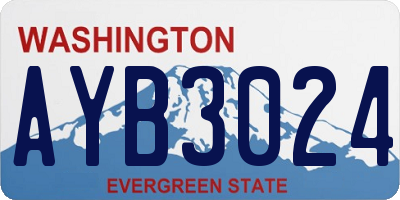 WA license plate AYB3024