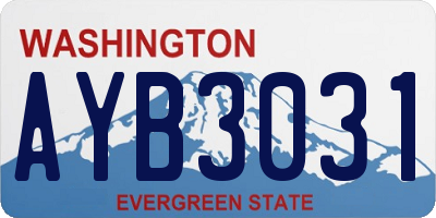 WA license plate AYB3031