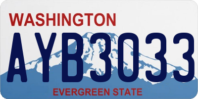 WA license plate AYB3033