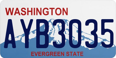 WA license plate AYB3035
