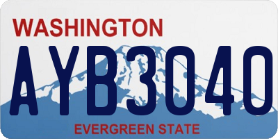 WA license plate AYB3040