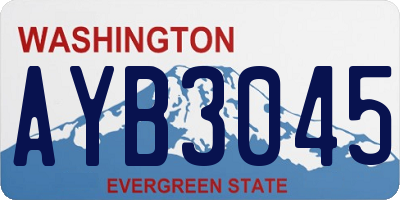 WA license plate AYB3045
