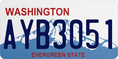 WA license plate AYB3051