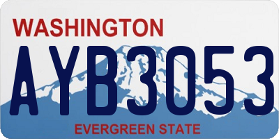 WA license plate AYB3053