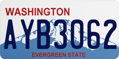 WA license plate AYB3062