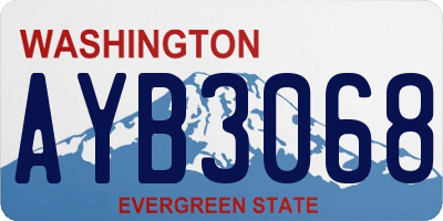 WA license plate AYB3068