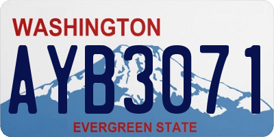 WA license plate AYB3071