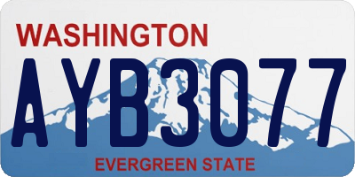 WA license plate AYB3077
