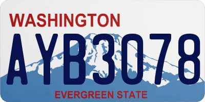 WA license plate AYB3078