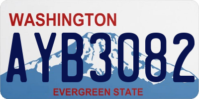 WA license plate AYB3082